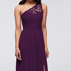 One Should Lace Eggplant Long Dress